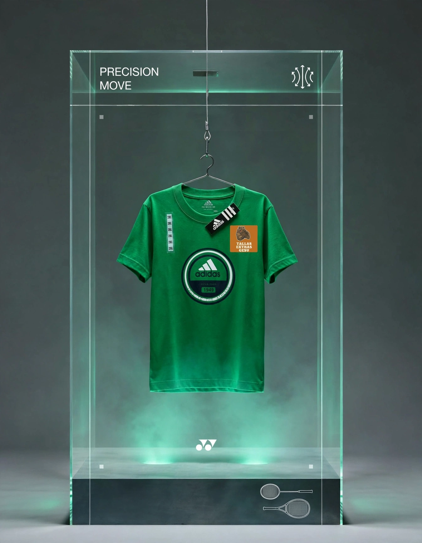 Playera Adidas verde vitrina